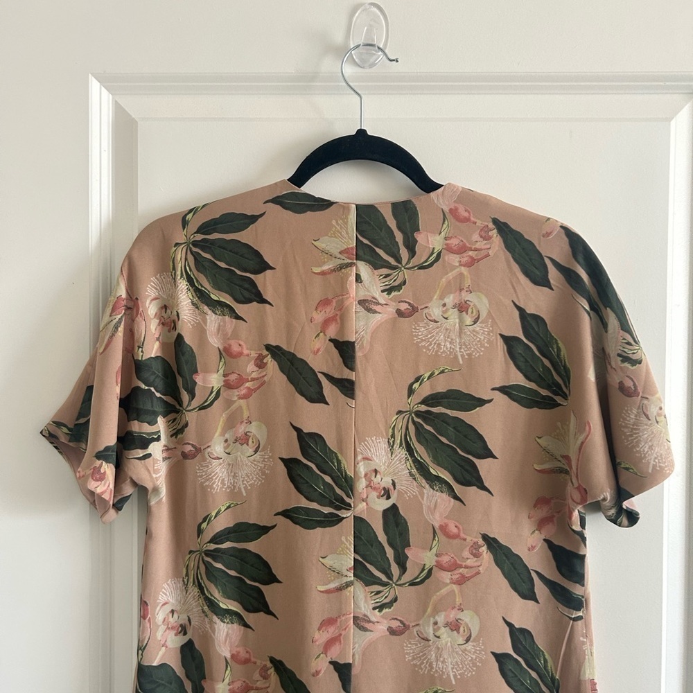 Aritzia Babaton Pink Green Floral Wrap Dress S - Picture 8 of 11